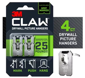 Perchas para paneles de yeso con garras 3M incluye marcador de punto - paquete de 4 - Imagen 1 de 8