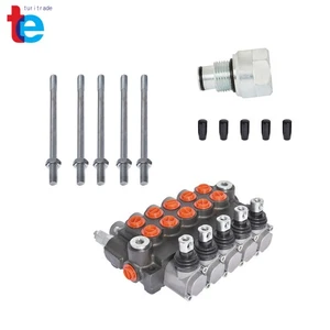 Hydraulic Acting Control Valve 11 GPM +Conversion Plug SAE Port 5 Spool NEW - Picture 1 of 7