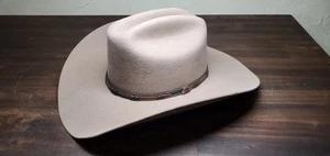 Justin XX Hat 100% Wool Tan Western Cowboy Hat Headwear Used 7 1/8 - Picture 1 of 11