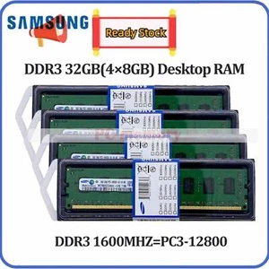 Samsung DDR3 32G(4x8GB) 1600MHZ PC3-12800 240PIN RAM Desktop DIMM Non-ECC Memory - Bild 1 von 6