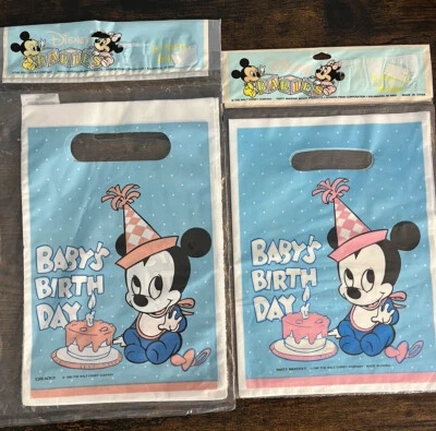Bolsas de botín vintage Disney bebés bebé Mickey fiesta de cumpleaños favor 16 unidades Foto 1 de 4