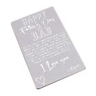 Personalised Happy Father's Day Design, Engraved Keepsake Metal Wallet Card