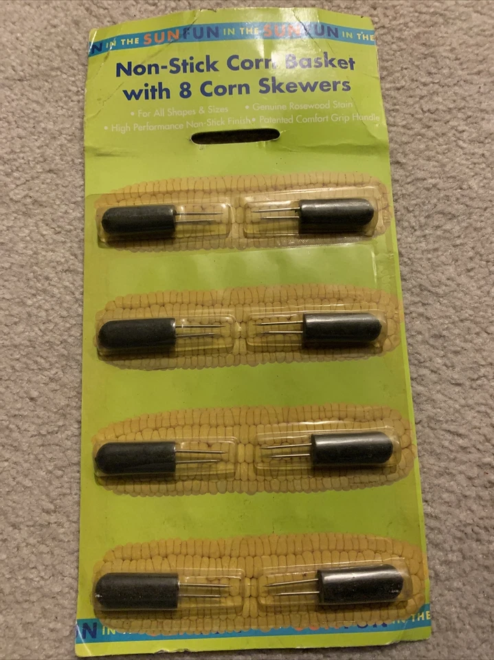 Set of 8 Good Cook BBQ Yellow Interlocking Corn Cob Skewers Holders Handles - Image 1 of 1