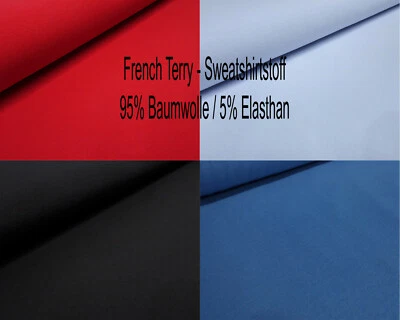 Stoff Baumwolle French Terry Sweatshirtstoff uni Kleiderstoff Kinderstoff - Bild 1 von 2