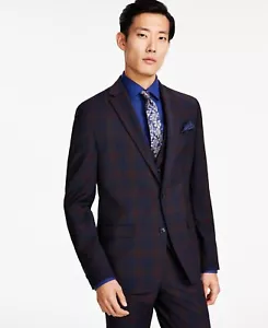 Bar III Men's Slim-Fit Suit Jackets, Burgundy/blue, 38S - Picture 1 of 2