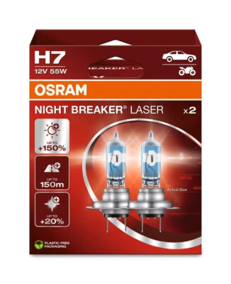 2X H7 OSRAM NEW NIGHT BREAKER LASER GEN 2 VERSION 2025 LAMPE 12V 55W HALOGEN - Bild 1 von 2
