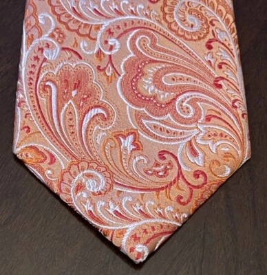 Geoffrey Beene laranja vermelho 60% seda 40% poliéster feito na China - Imagem 1 de 4