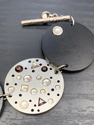 Pulsera Kenneth Cole New York Negra Plata Estrás Declaración Cierre de Palanca Foto 1 de 4