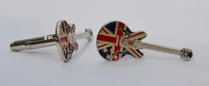 Noel Gallagher Oasis Union Jack Epiphone Guitar Quality Enamel Cufflinks - Picture 1 of 1