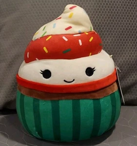Kellytoy Squishmallows Chandra the Cupcake 11" NWT 2021 Christmas Edition - Picture 1 of 7