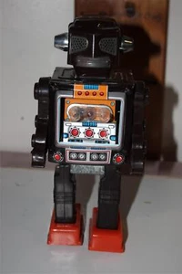 Japan Tin Litho Battery Op. Toy HORIKAWA MR XEROX ROBOT - Foto 1 di 7