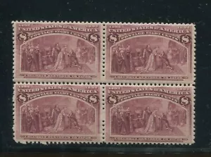 1890 United States Postage Stamps #236 Mint Never Hinged F/VF OG Block of 4 - Picture 1 of 2