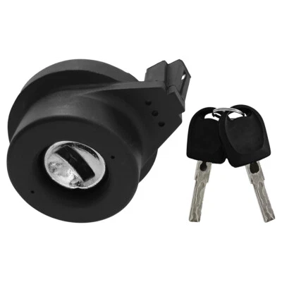 Ignition Lock Barrel Cylinder & 2 Keys Black & Silver 107905855CF 107-905-855-CF - Image 1 of 4