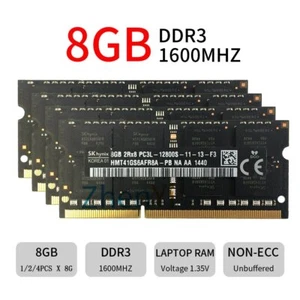 32GB 16GB 8GB DDR3L 1600MHz PC3L-12800S CL11 Laptop SODIMM Memory SKHynix LOT BT - Picture 1 of 14