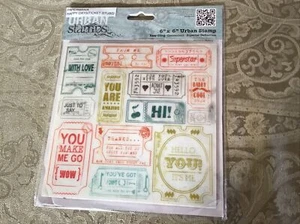 DOCrafts Papermania Happy Days Cling Urban Stempel Ticket Stubs Neu - Bild 1 von 2