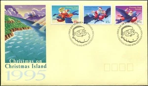 1995 Christmas Island Christmas Issue Set Of 3 FDC, Good Condition - Bild 1 von 1