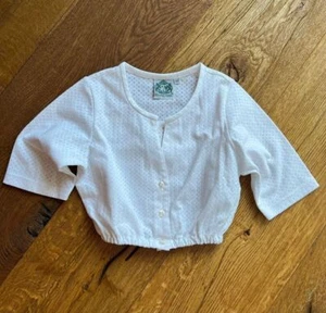 Kidstracht Trachtenbluse Dirndlbluse Bluse weiß langarm Frieda Gr. 86-164 - Bild 1 von 3