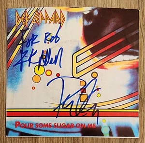 Def Leppard Signed Pour Some Sugar On Me 7" Vinyl Record 45 RPM Band RAD - Picture 1 of 1