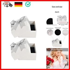2 Stück Kleine Geschenkbox, Weiss Geschenkkarton mit Deckel, Ringschachtel Ge... - Bild 1 von 9