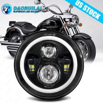 Farol de LED 7" polegadas projetor de feixe Hi-Lo DOT para Fat Boy FLSTF Electra Glide - Imagem 1 de 4