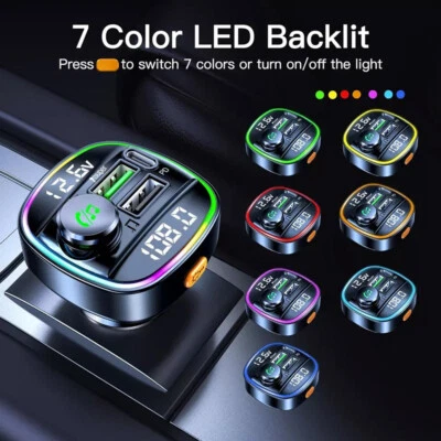 Car Bluetooth FM Transmitter Radio MP3 Wireless Adapter Hands-Free 3Port Charger - Image 1 of 4