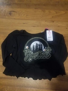 JUSTICE Girls Long Sleeve Collection X 2Fer Top M (10) - Picture 1 of 3