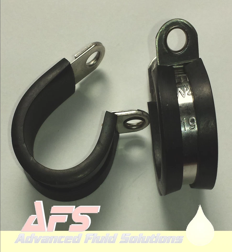 5x MIKALOR W4 Stainless Steel Rubber Lined P Clip Pipe Retaining Hose Tube Clamp