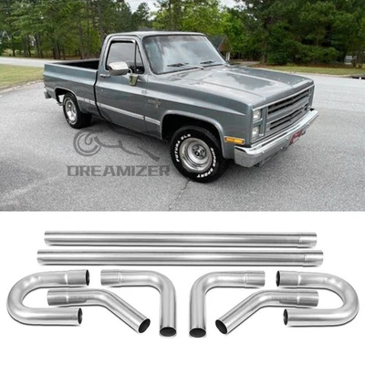 Комплект трубок выхлопных труб с прямым изгибом сделай сам для Chevrolet C10 2,5 дюйма с оправкой на заказ - Изображение 1 из 4