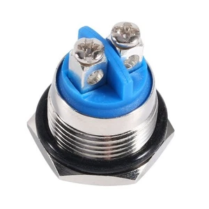 Interruttore a pulsante antiurto metallo ottone nichelato attrezzatura 18mm - Foto 1 di 12
