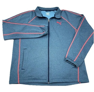 Puma Sudadera Hombre Grande Azul Rosa Cremallera Completa Chaqueta Rendimiento Traje de Pista Foto 1 de 4