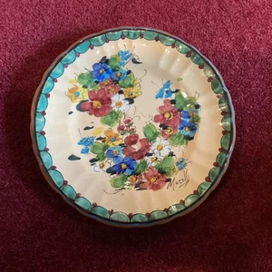Vintage italienische CFM Morelli Fayence Keramik handbemalt Teller - Bild 1 von 3
