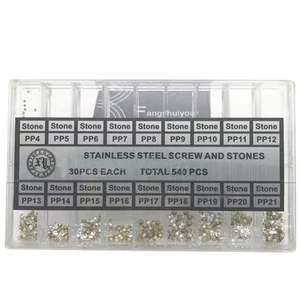 540Pcs Watch Rhinestone Replacement Acrylic 18 Sizes Watch Repair Tools - Picture 1 of 9