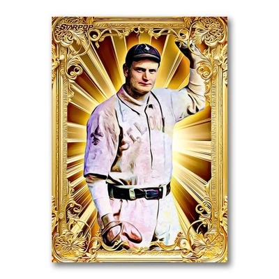 Rube Waddell Golden Icon Card 01/20 Starpop Signed Fine Art Print - Image 1 of 2