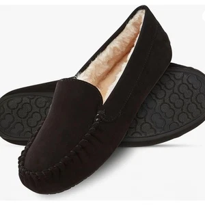 Floopi Women Slippers Moccasins Cozy Memory Foam Indoor & Outdoor in Black - Picture 1 of 4