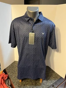 Polo golf uomo Callaway Opti Dri blu rossa check poli spandex media - nuova con etichette - Foto 1 di 17