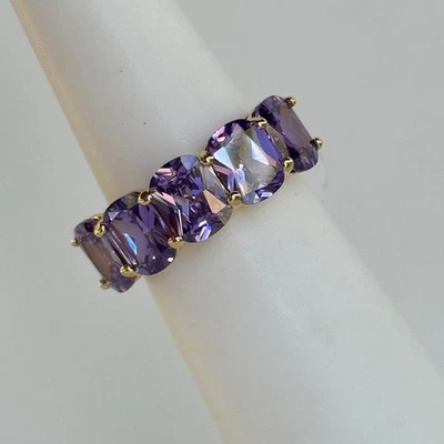 Anillo Fiesta Bomba Talla 8 "El Anillo Lavinia" Topacio Púrpura sobre Oro Foto 1 de 4