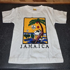 Island Tees Pre Shrunk Youth Snoopy Jamaica T Shirt Sz 6/8 All Cotton - Picture 1 of 3