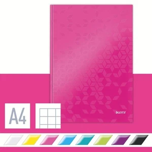 Leitz A4 Hard Cover Notebook, Pink (80 Sheets, Squared Paper, 90 gsm Ivory Paper - Imagen 1 de 6