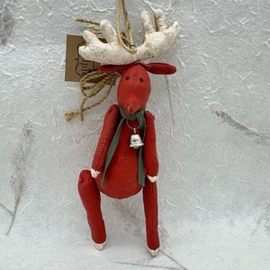 "Ornamento de reno articulado Mud Pie 2014 mate articulado colgar o sentarse 7"" nuevo en stock" - Imagen 1 de 16