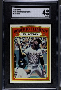 Roberto Clemente 1972 Topps #310 IN ACTION Baseball Card Graded SGC 4 HOF SHARP - Picture 1 of 2