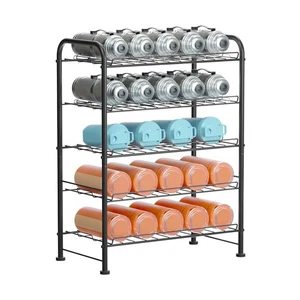 OYEAL Estante de almacenamiento de botellas de agua 5 niveles Soporte de agua embotellada Organizador Freesta... - Imagen 1 de 7