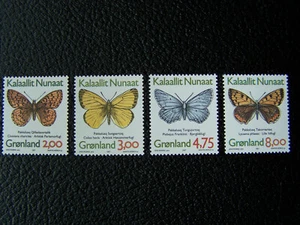 GREENLAND BUTTERFLIES STAMPS 1997 YEAR COMPLETE SET, SCOTT # 315-318. MNH, OG. - Picture 1 of 1