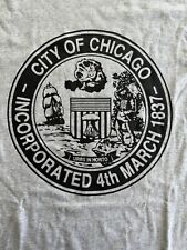 City Of Chicago Seal Gray T-shirt 100% Cotton T-shirt New Xl