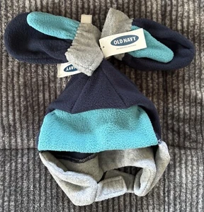 Juego de 2 sombreros y mitones azules antiguos talla pequeña azul marino - Imagen 1 de 4