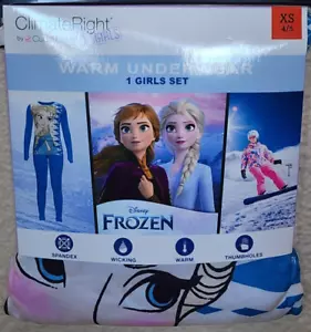 ClimateRight by Cuddl Duds Girls Disney Frozen Warm Underwear Size XS 4/5 NEW - Picture 1 of 4