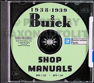 1939 Buick Tienda Manual Juego CD Reparación Servicio Siglo Limitado Roadmaster - Imagen 1 de 1