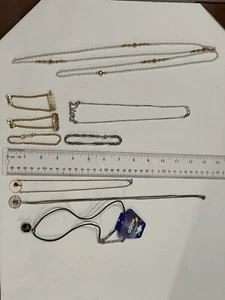 Bulk Lot Of 9 Fashion Chains, Bracelets, & Necklaces Lot of 9 - Picture 1 of 8