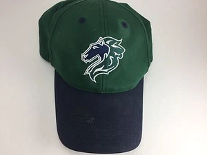 GREEN AND NAVY BASEBALL CAP WITH MUSTANG ON THE FRONT SELF-STIC CLOSURE ONE SIZE - Picture 1 of 5