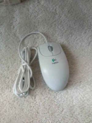 Logitech M-BJF58 Beige PS/2 Optical Mouse-RARE VINTAGE-SHIPS SAME BUSINESS DAY  - Image 1 of 4