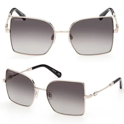 Очки солнцезащитные SWAROVSKI SK353 32B серебристые увеличенный размер металлическая оправа 57-18-140 SK353 - Изображение 1 из 2